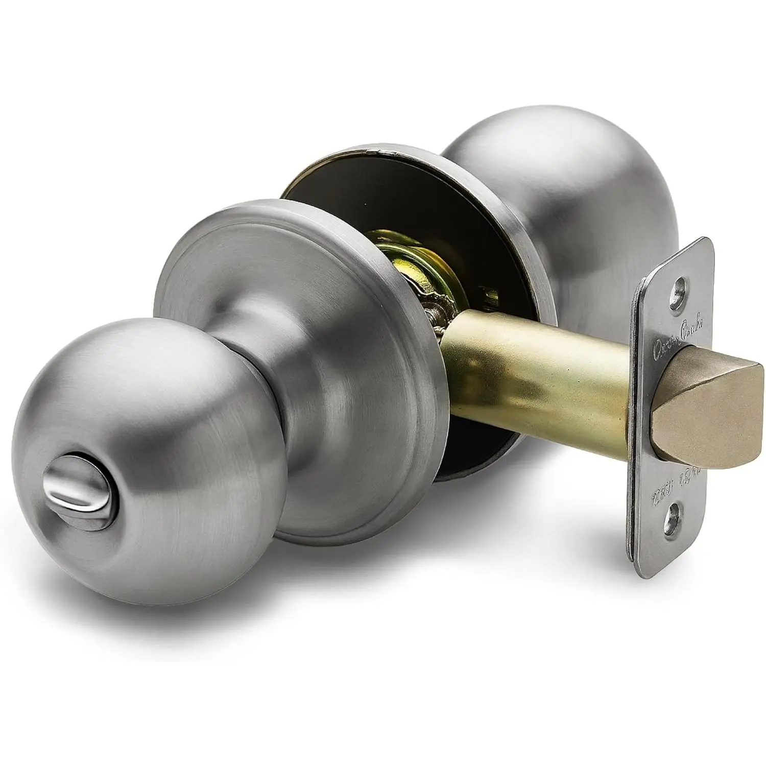 Interior Door Knob –  Grade-3 Certified, Modern Heavy Duty Handle, Easy Install and Reversible  Bedroom, Bathroom & Closets – Satin Stainless (1 Pack) New model