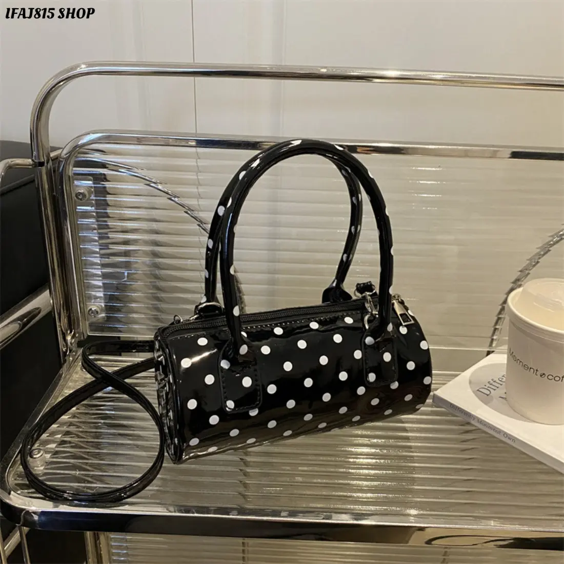 Polka Dot Shoulder Bag for Women, Trendy Mini Crossbody Bag, Cute Baguette Purse with Lightweight Design, Versatile Everyday Handbag for Casual Outfits, Shopping, Dates & Travel
