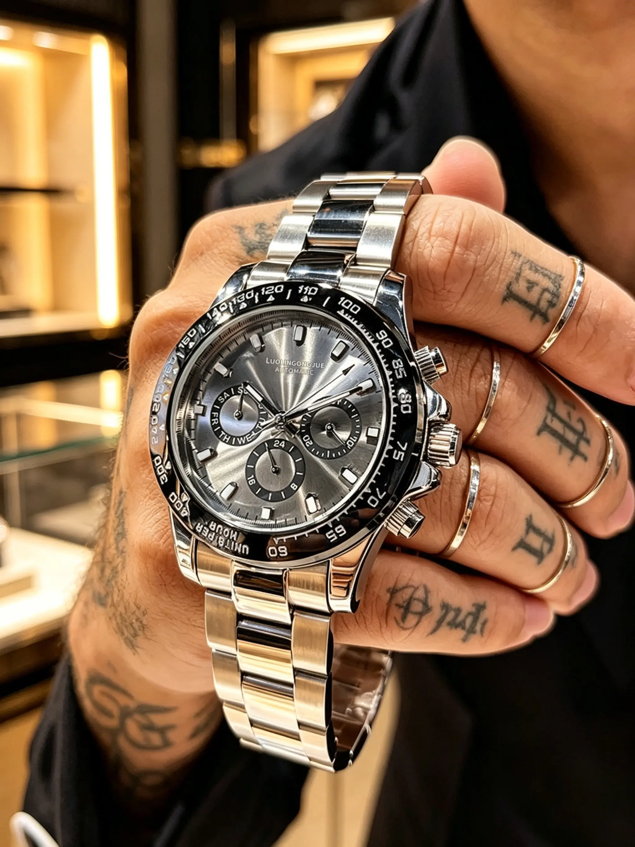 Classic Men's Mechanical Watch, Business Style, Sporty Design, Gift Box Included, Perfect for Daily Wear and Gifting