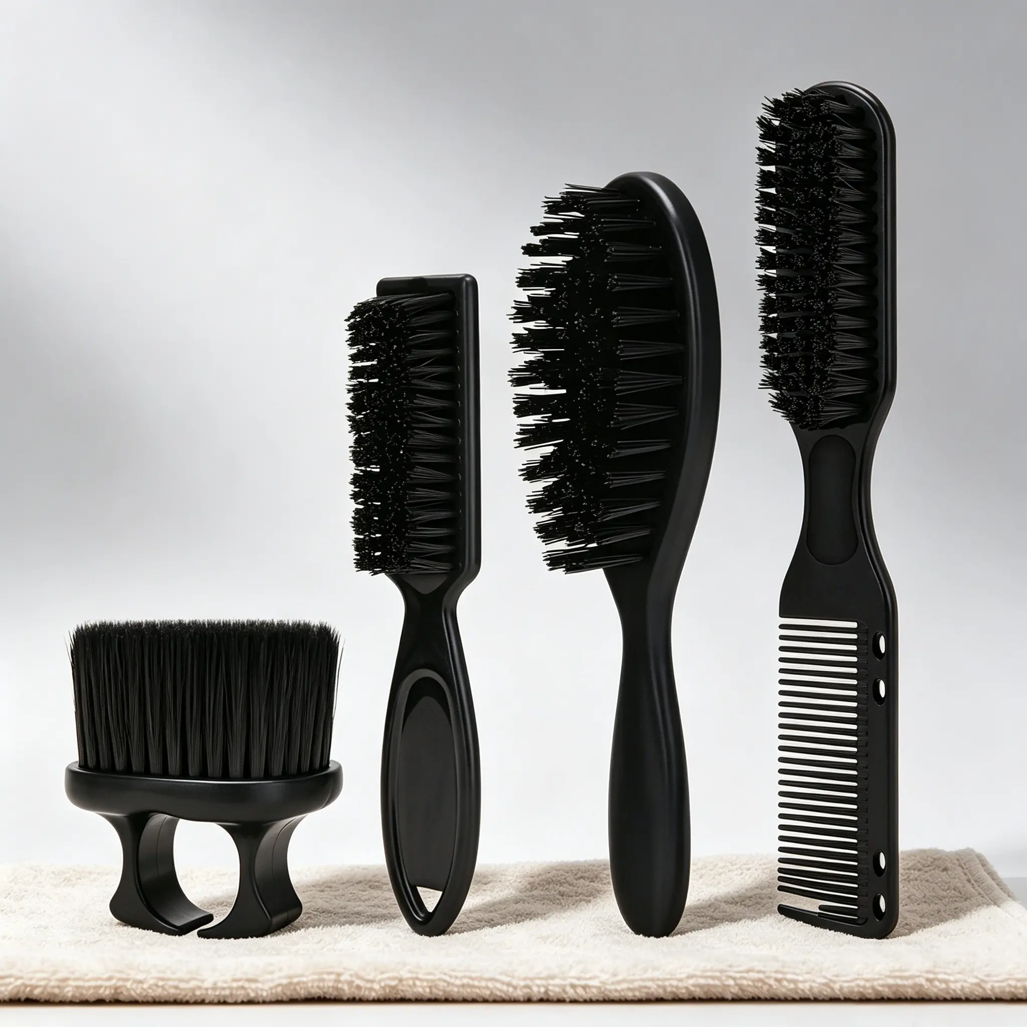 Complete Hair Styling Brush Set Soft Bristle Grooming Comb Kit Neck Duster Edge Control Brush For Salon Braiding Partition Hairstyle