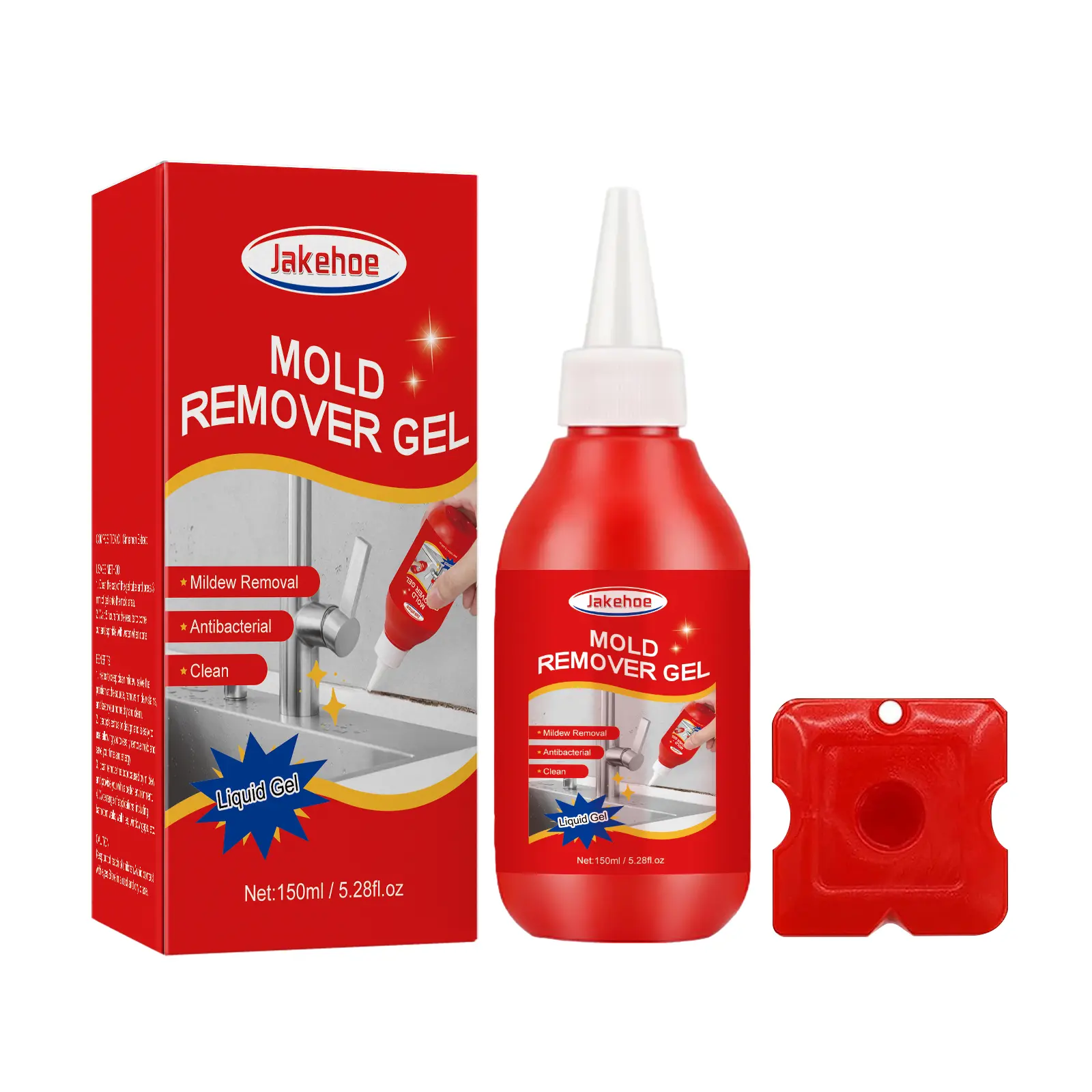 Jakehoe Mold Remover Gel - 3 Years Shelf Life, Cinnamon Extract Cleaning Mold Remover, Hard Kitchen Scraper Compatible Home Cleaner for Wall Tiles, Gaps, Oil Stains
