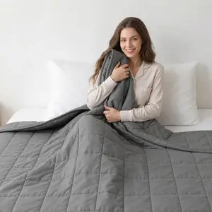 Weighted Blanket 10lbs 48"x72" Cooling Heavy Twin for 80-120lbs Persons Premium Glass Beads & Soft Breathable Fabric for All-Season Sleeping Comfort