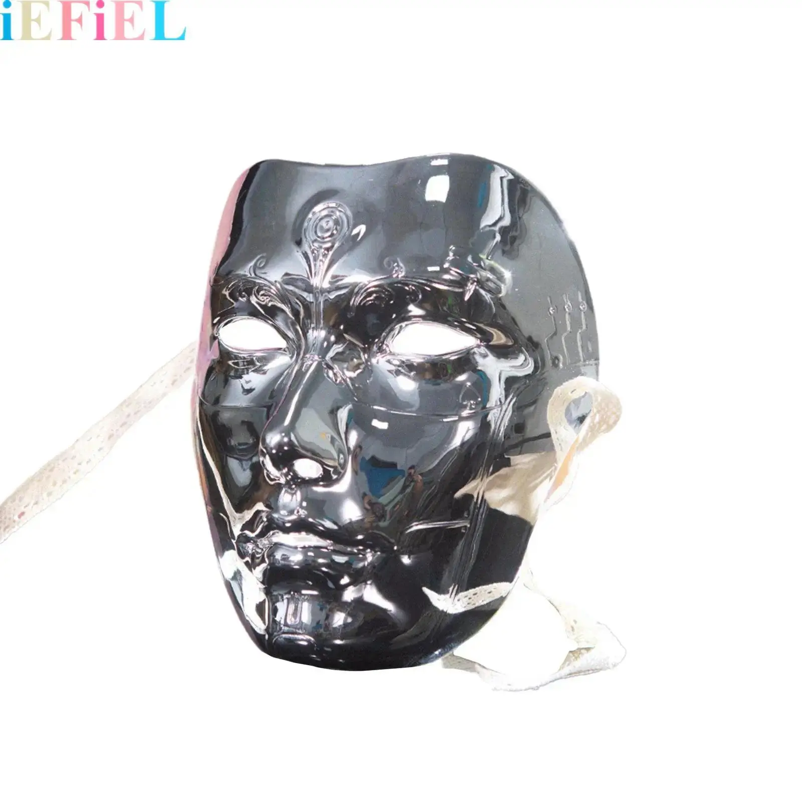 Adult Chinese Style Cosplay Mask Men Women Cool Costume Accessory Prop with Self-tied Straps for Halloween Masquerade Party