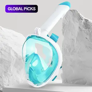 New full-dry snorkeling full-face mask, swimming and diving goggles, 180-degree panoramic anti-fog and anti-leak diving mask, with top dry system and detachable camera mount, suitable for adults and children, Snorkeling Gear #GLOBAL PICKS