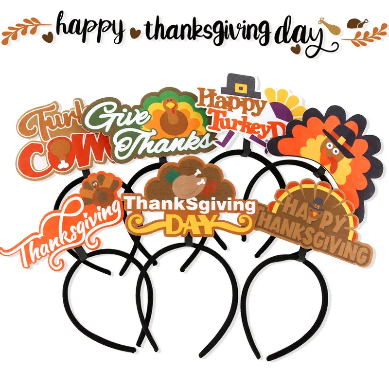 New Thanksgiving headbands for adults and children, holiday party decorations, creative chicken leg and turkey headbands
