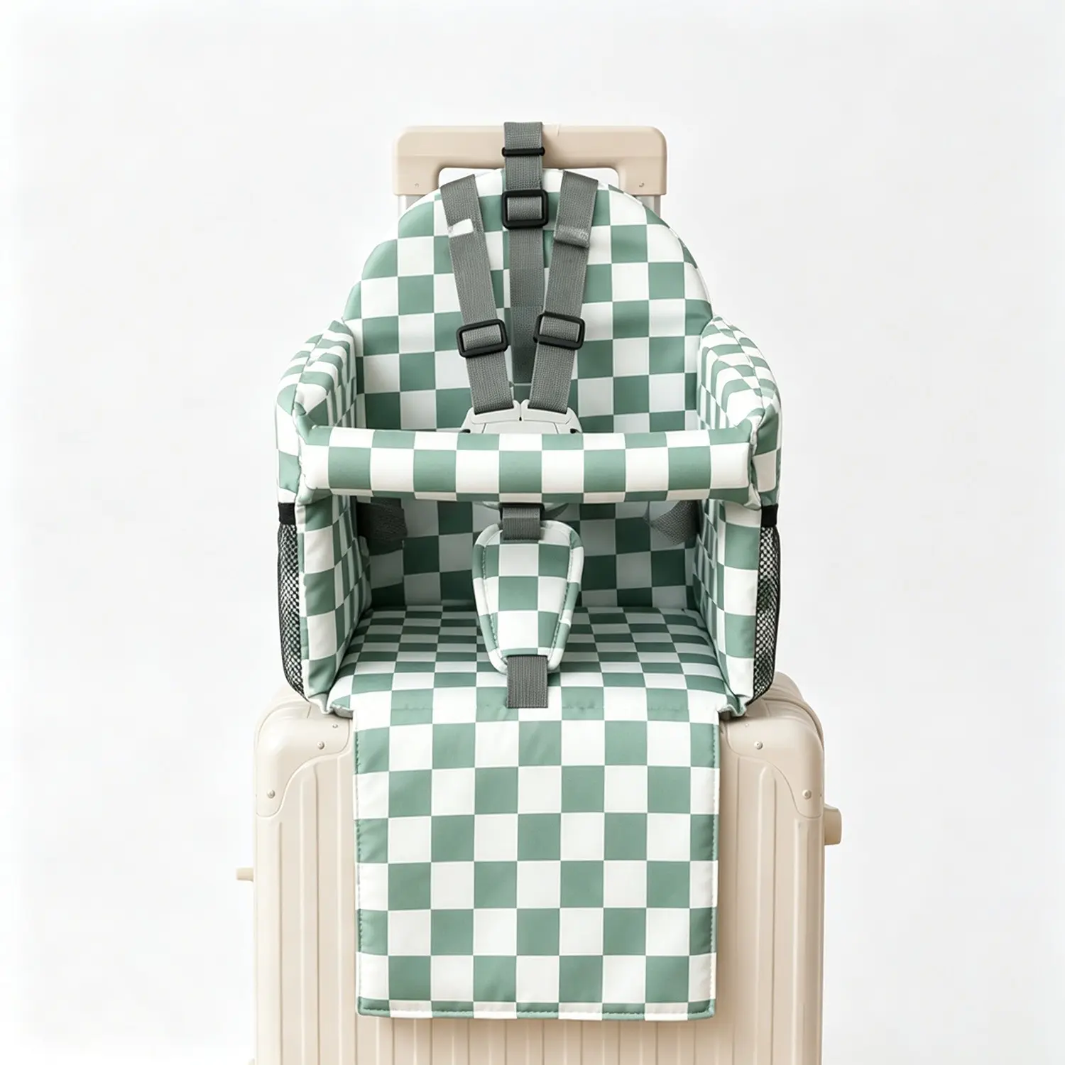 2026 New Baby Travel Seat for Luggage, Essential Secure Airport Mom Item, Shopping Cart Seat, Swing Seat Pad, Meal Chair Pad, Adjustable Straps, Luggage Compatible, Secure Fit, Convenience, Child, Easy