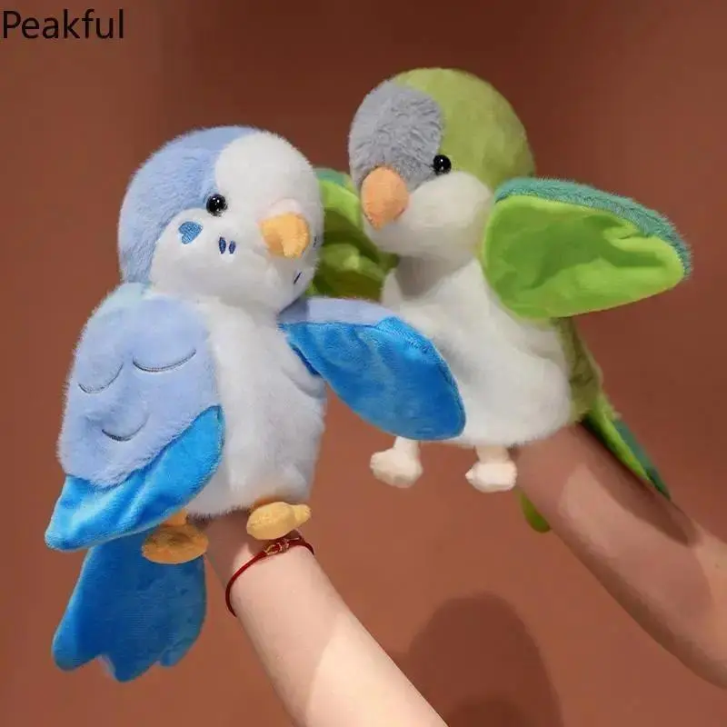 Soft Parrot Bird Stuffed Hand Puppet, Fluffy Interactive Plush Toy