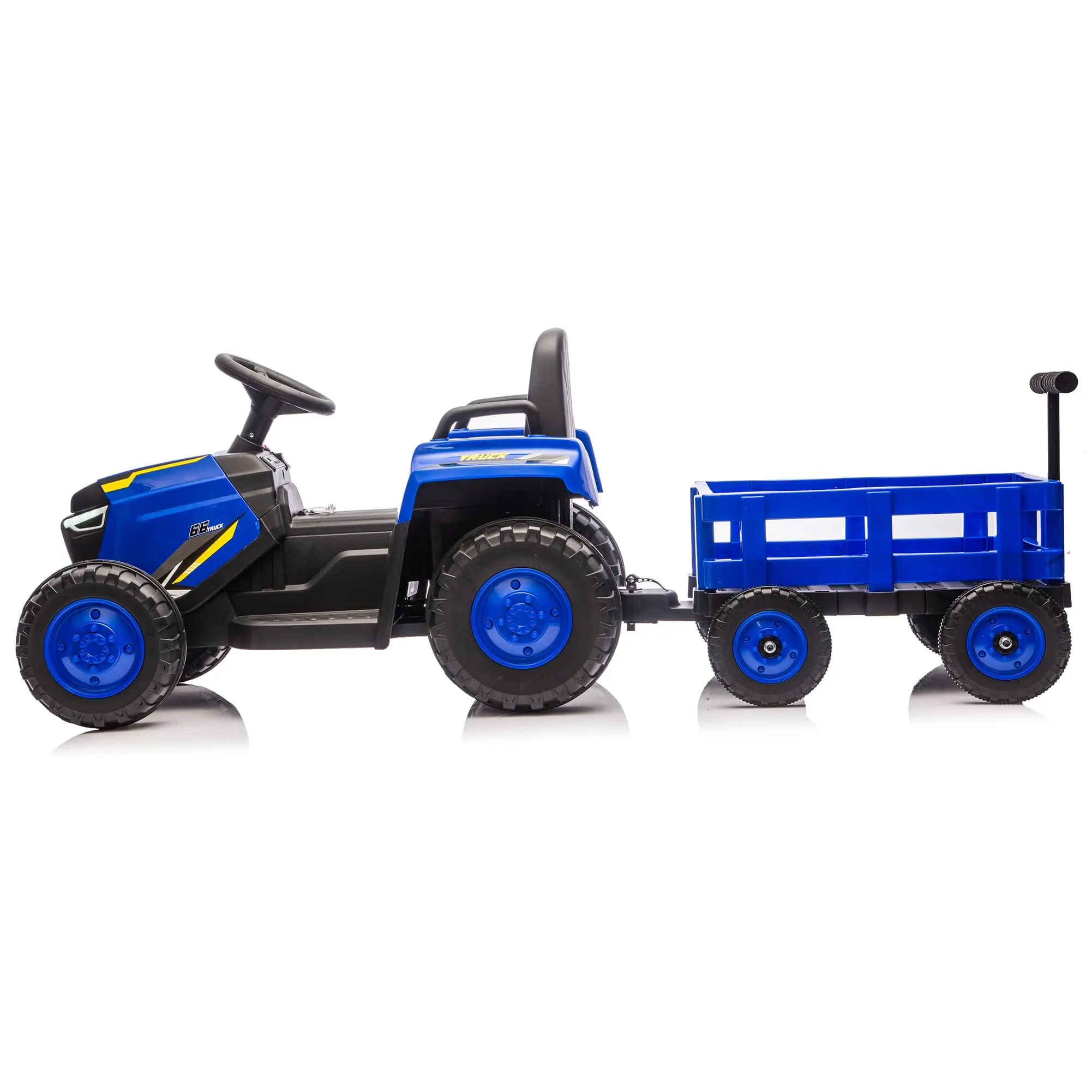 12V Kids Tractor with Detachable Garden Cart & Remote Control, 8-Wheel Fun Ride for Pretend Play with 66 Lbs Load Capacity, for Ages 3-8 Years