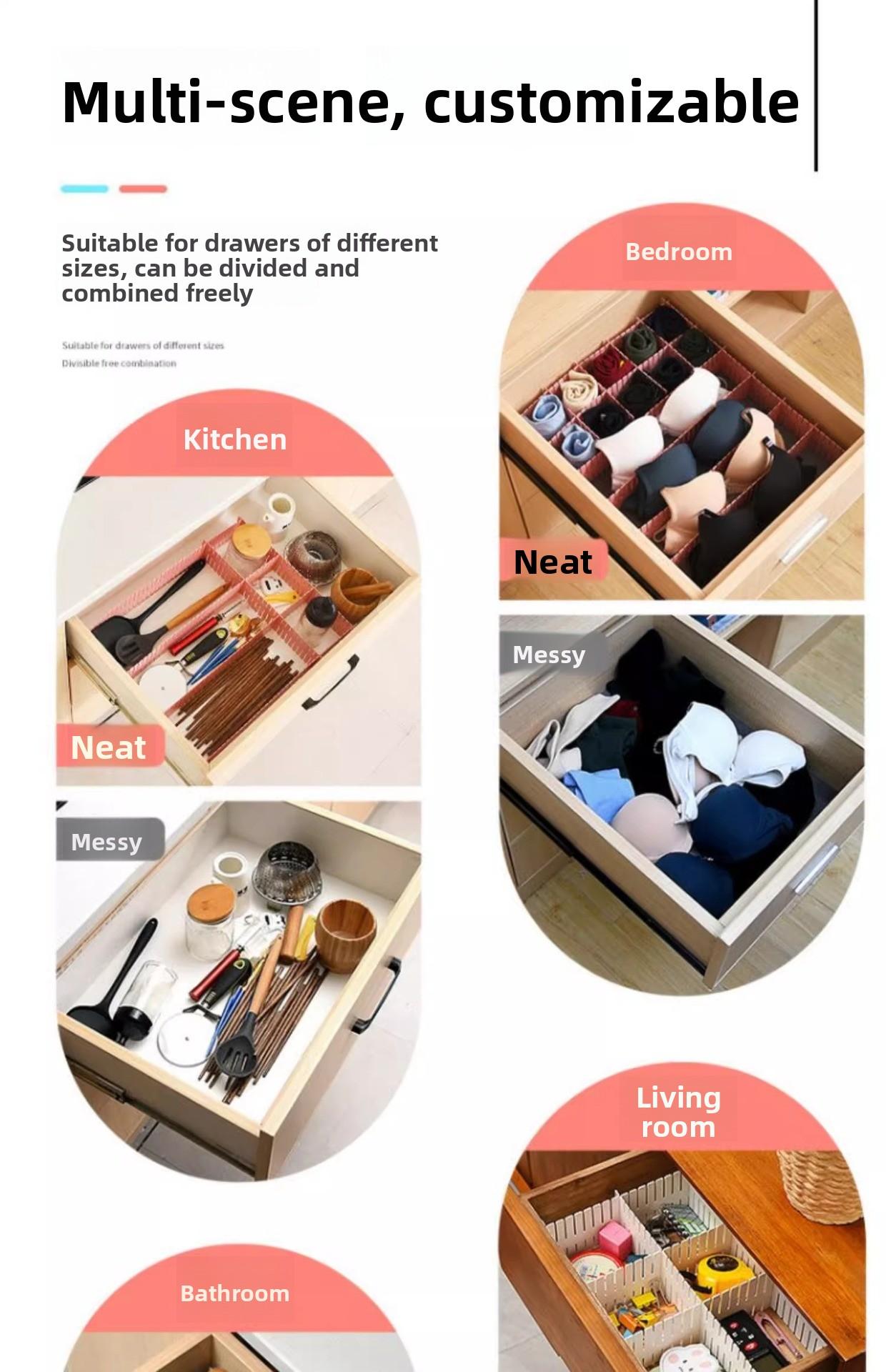 Drawer storage dividers can be freely combined for home space organization