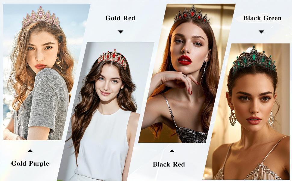 Crown, Tiaras for Women, Crowns for Women, Princess Crown,Pink Crown,Pink Tiara,Queen Crown,Crystal Crown,Wedding Tiaras for Bride Prom Birthday Party Hair Accessories,Rhinestone Headband Tiara Gifts