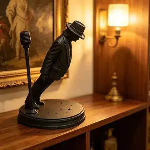 Michael Jackson 45-Degree Lean Figure, Collectible Figurine, Classic Moonwalk Handmade Craft, Unique Gift for Fans, Collectible Artwork Statue