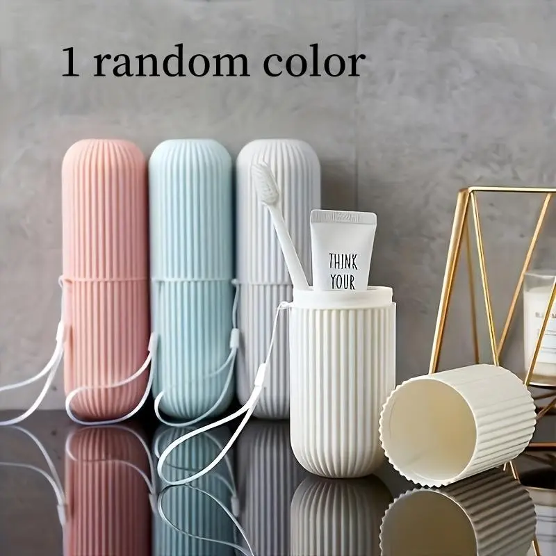 Portable Toothbrush Cup with Lid, Toothbrush & Toothpaste Organizer, Multifunctional Bathroom Storage Box for Home & Travel, Toothbrush And Toothpaste Holder