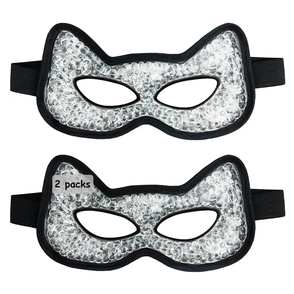 Cooling Eye Mask, Gel Eye Mask Hot Cold Use, Cold Eye Mask for Puffy Eyes, Dry Eyes, Headaches, Migraines, Sinus, Dark Circles (2 blue)