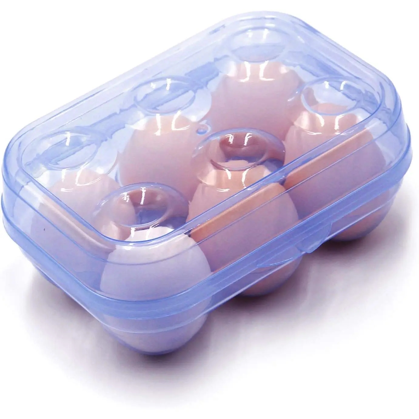 6 Grid Egg Storage Box Refrigerator Crisper Egg Protection Box Portable Egg Carriage Container For Camping Picnic Essential (Blue)