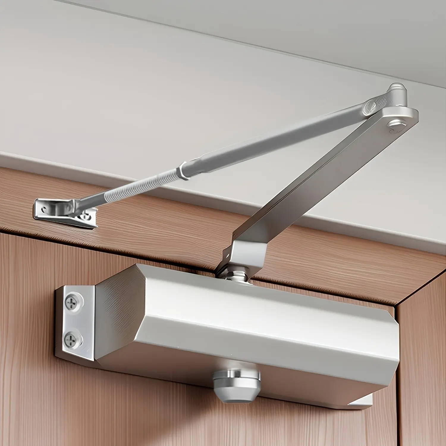 Commercial Automatic Door Closer, Fireproof Hinge, Dual Independent Valve Control, Suitable for 45-65 Kg Doors, Design