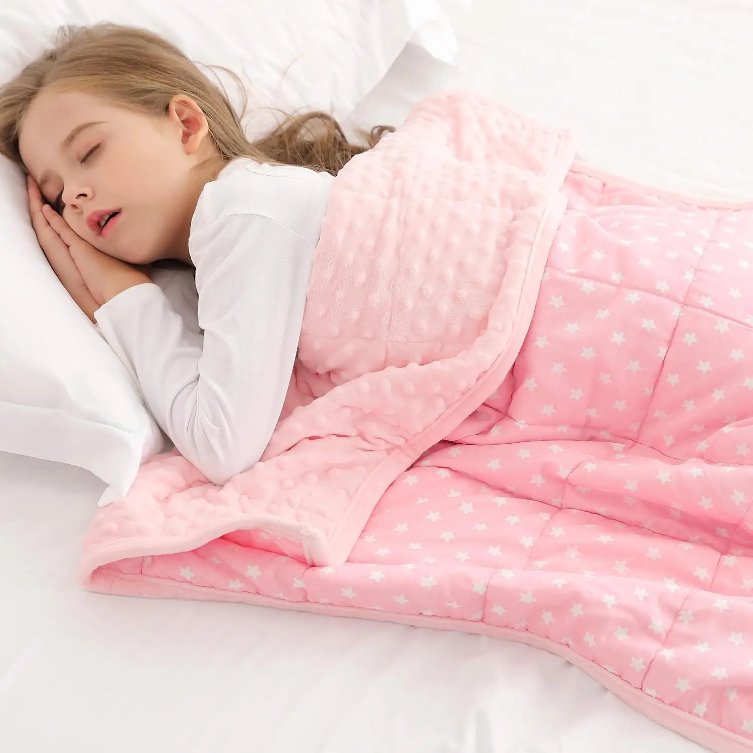 Weighted Blanket  3lb 36"x48", Minky Dots Small Weighted Blanket Cooling, Comfort Breathable Soft Throw Heavy Blanket for Sleeping,