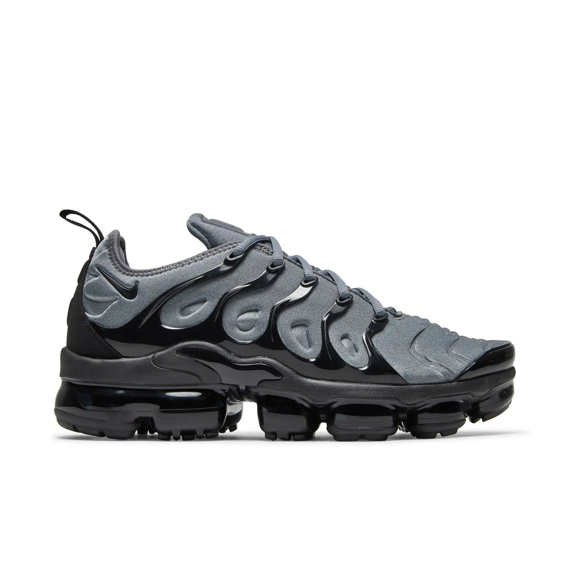 Nike Air VaporMax Plus 'Cool Grey' (Unisex) Low-Top Lightweight Modern Synthetic Mesh Running Shoes, Cool Grey/Black, CK0900-001