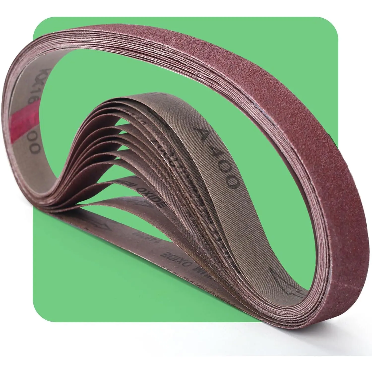 Oxide Sanding Belts (12-Count, 1"x30") with Multiple Grits 60/80/120/180/240/400 (2 Pcs Each) for Sharpening, Metal Polishing