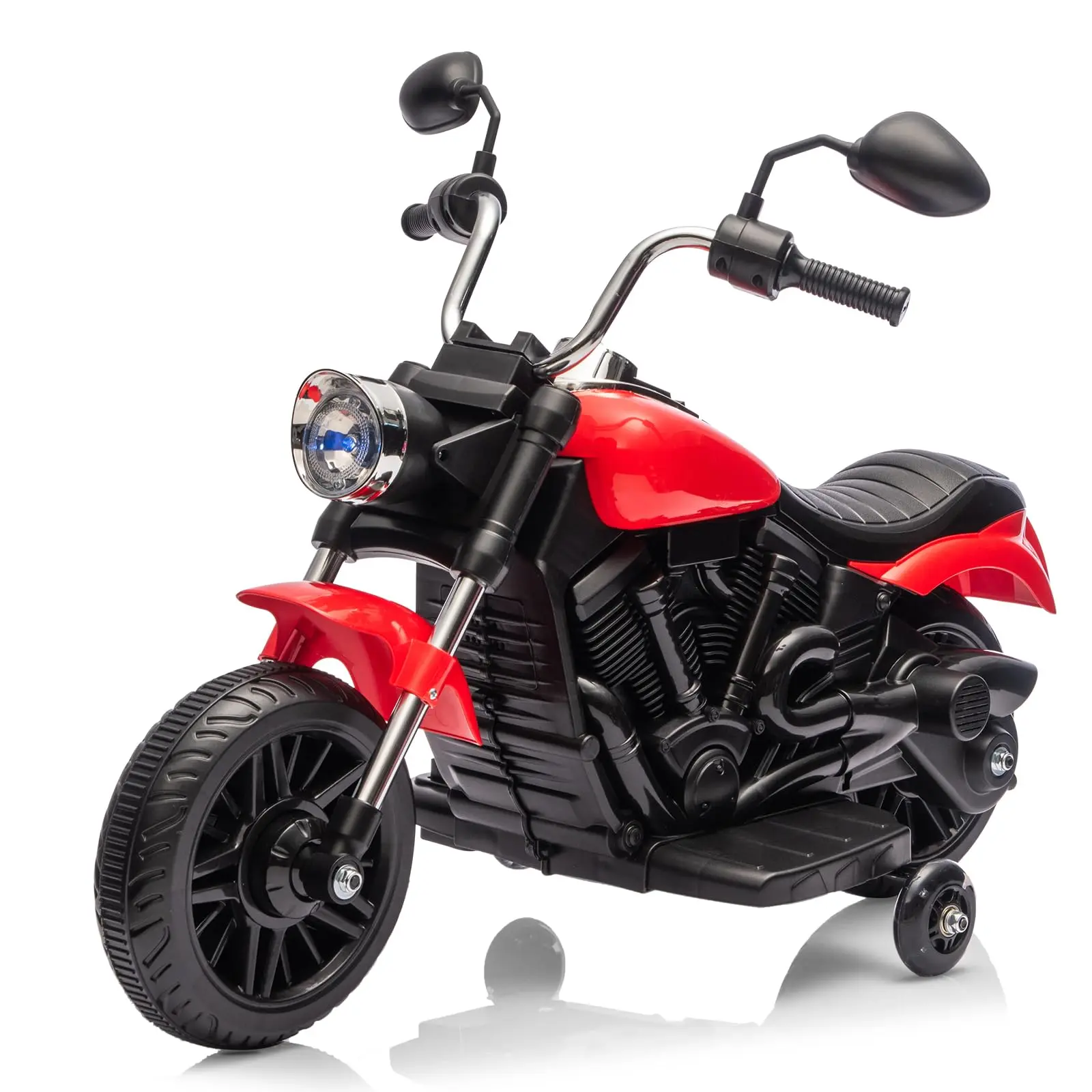 12V Toddler Electric Ride On Motorcycle for Boys & Girls (Ages 3-5, Max 66LBS) - Detachable Training Wheels, Soft Start, LED Headlight, USB Music, 3-Gear Forward Reverse, PP Build, Easy to Operate, Ideal for Birthdays