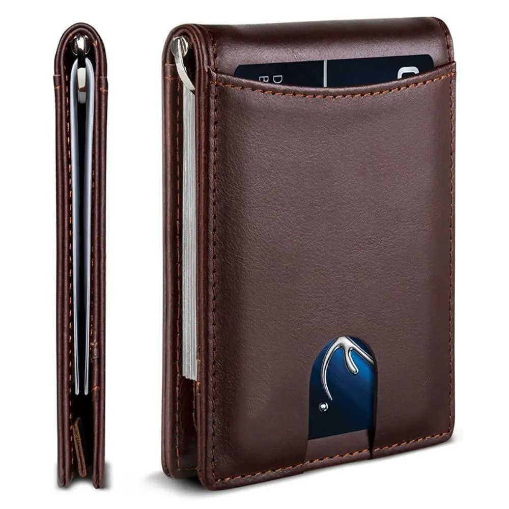 RFID Blocking Slim Card Wallet for Women, Premium Microfiber Leather Credit Card Holder with Money Clip, Compact Anti-Theft Minimalist Card Organizer for Daily Commute Travel