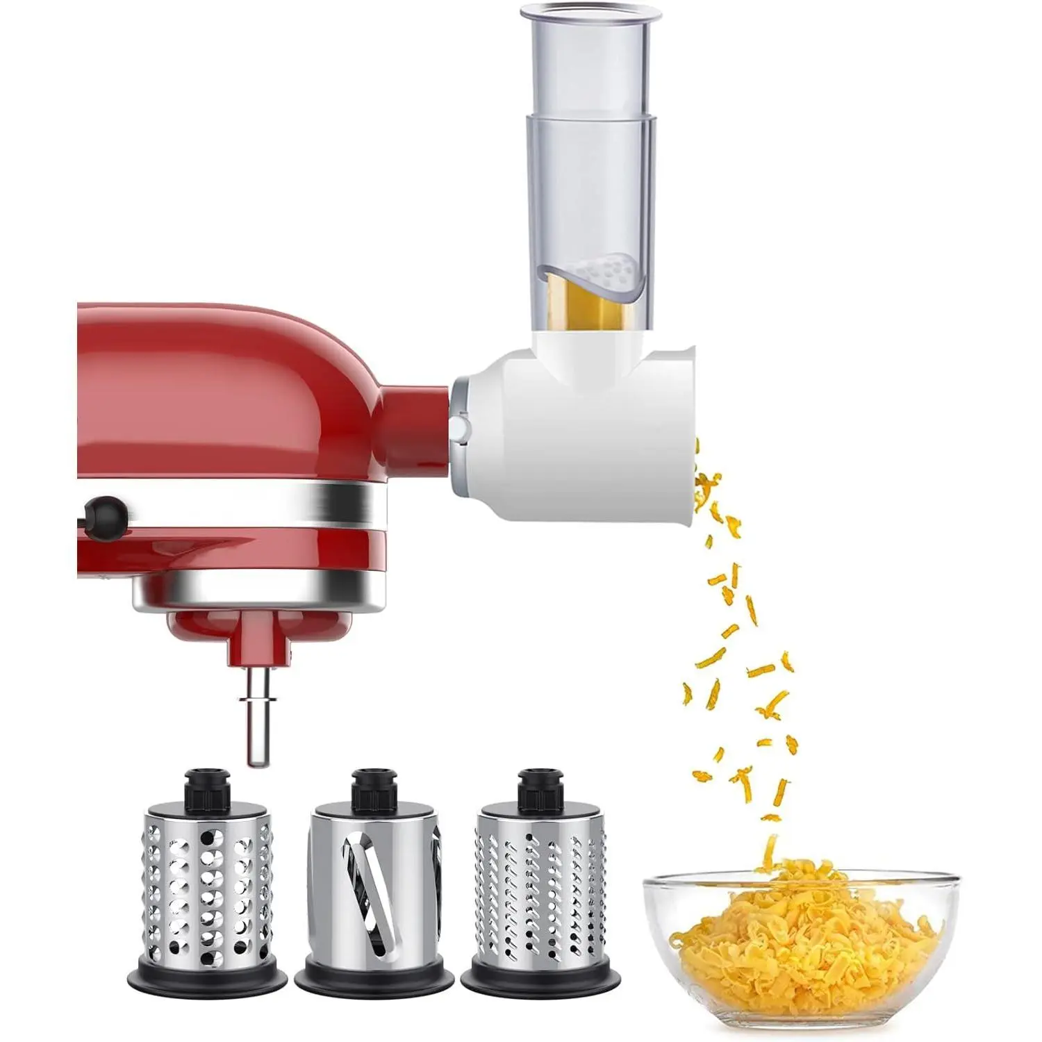 KitchenAid Stand Mixer Slicer Shredder Attachment - Multi-Blade Set for Cooking Prep, Vegetable Grater, Salad Maker, Easy Clean Dishwasher Safe Kitchen Utensil Accessory
