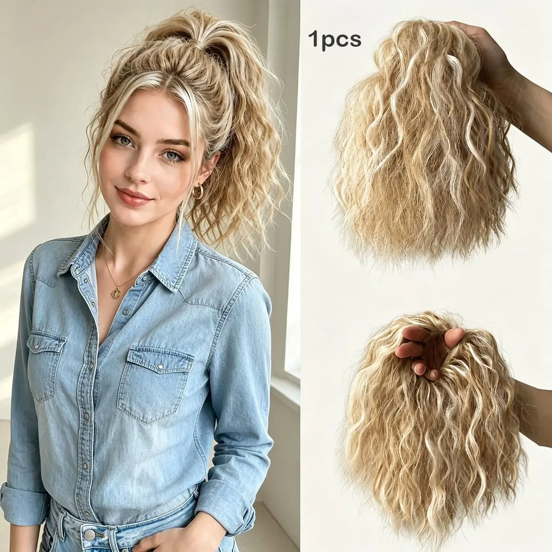 Asian Style Woolen Latin Roll Bob Wigs for Women, Party Wigs, Hot Girl Voluminous High Crown Hair Pack, Lazy Person Hairstyling Tool