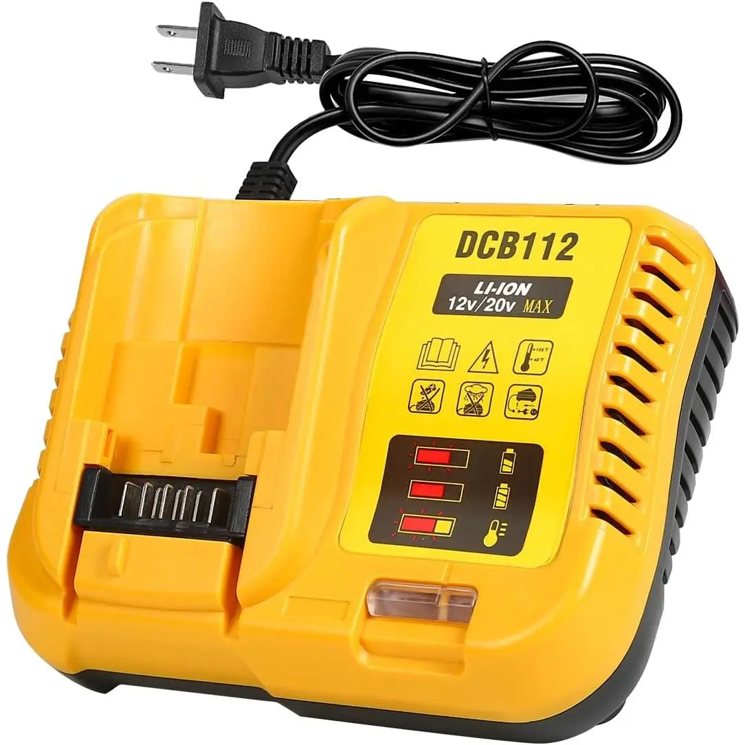 DCB112 Model 12V/20V Power Tool Battery Charger, Compatible with 12V/20V Max Batteries Including DCB202, DCB203, DCB125, DCB127