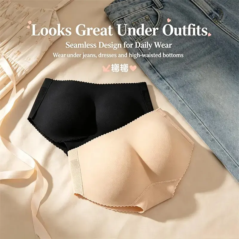 Shapewear for Women, Seamless High-Waisted Tummy Control Panties, Comfortable Padded Butt Lifter for Wedding Wear & Everyday OutfitsLumina