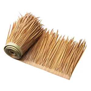【DealsForYouDays】VEVOR Artificial Thatch Grass Roof Roll, 1.3x3.2 ft Mexican Style, Waterproof, Fire-Resistant, Tropical Palapa Duck Blind Skirt for Patio Decor, Tiki Bar Hut Roofing