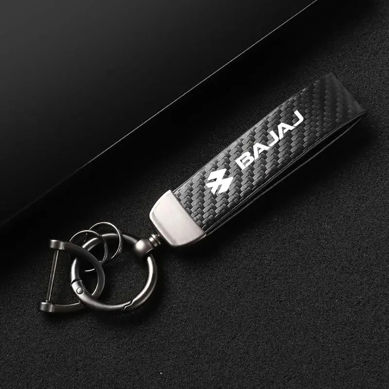 1PCS Leather Carbon Fiber Motorcycle Key Chains KeyChain For  Bajaj Pulsar 200 NS/200 RS/200 AS 200RS 200NS