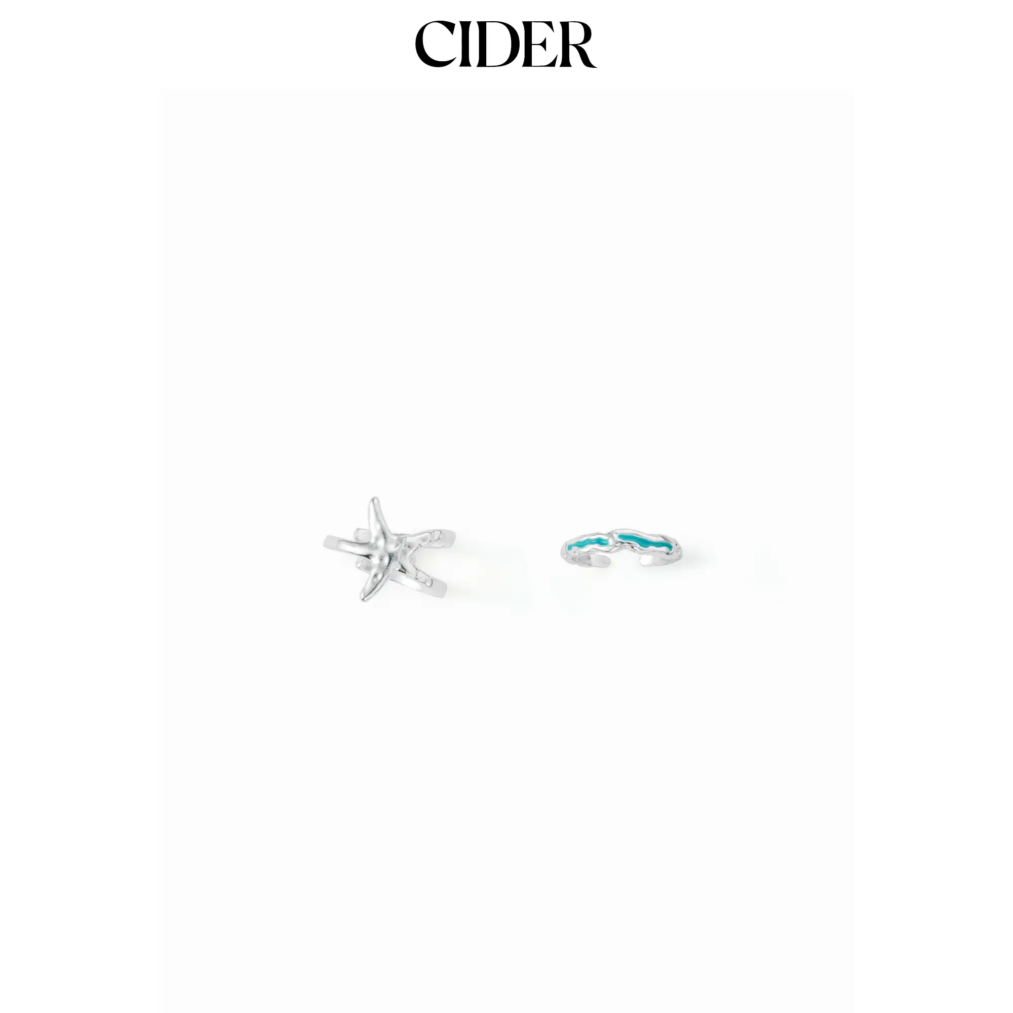 Cider 2 PCS STARFISH RING SET