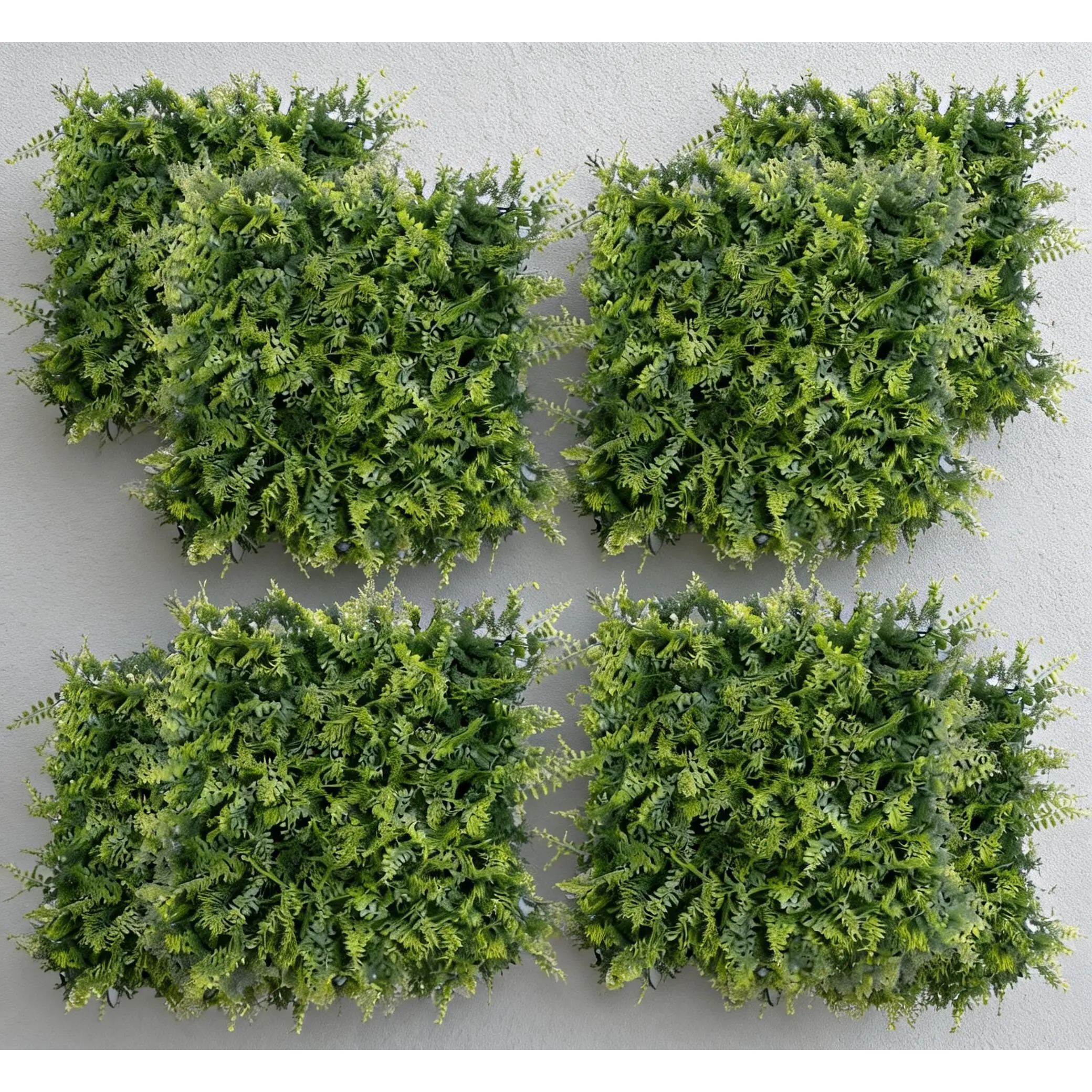 12-Pack PE Artificial Grass Wall Panel Set, 20in x 20in Interlocking Decorative Faux Greenery Plants Backdrop for Indoor Room Decor, Photo Background