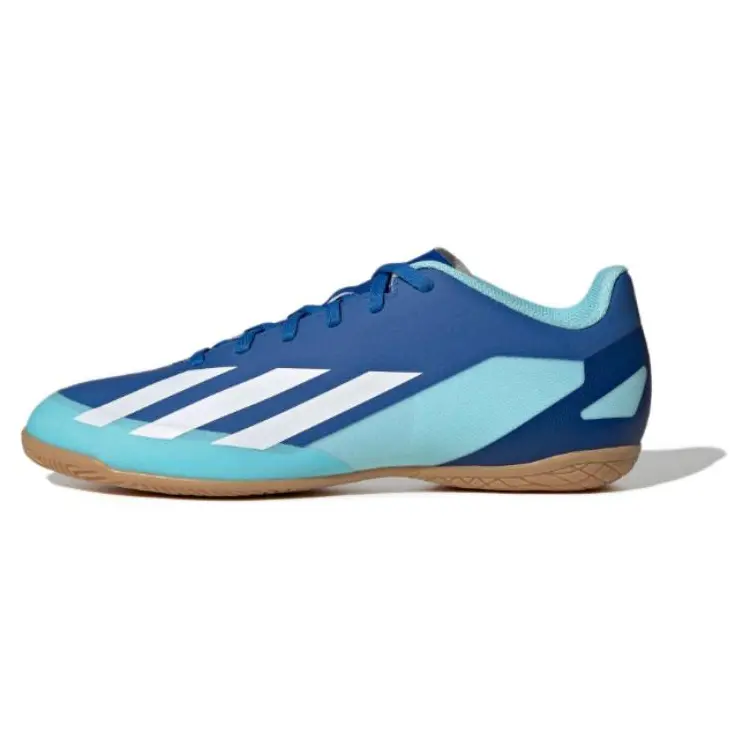 Adidas X Crazyfast.4 Round-Toe Lace-Up Indoor Soccer Shoes for Men in Blue with Kangaroo Leather and Shock Absorption Trending Shoes, House White Official Shoes to Get / Maison Mihara