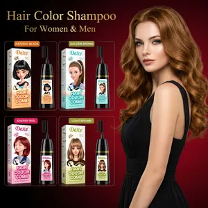 Home Use Integrated Comb Hair Dye Cream - Plant Essence, No Damage, Long-Lasting Fade-Resistant, Ash Brown Ash Blonde Highlights Color Fixation Mild