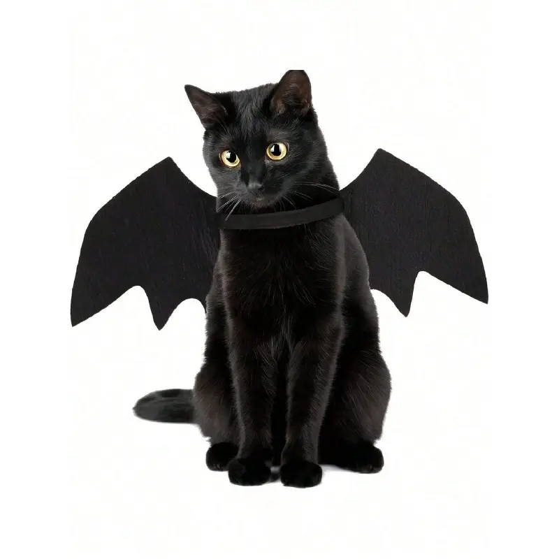 Adjustable Black Cat Bat Wings Pet Costume   Soft Material Halloween Pet Accessory for Cats & Small Dogs, Perfect for Cosplay & Dress-Up Games