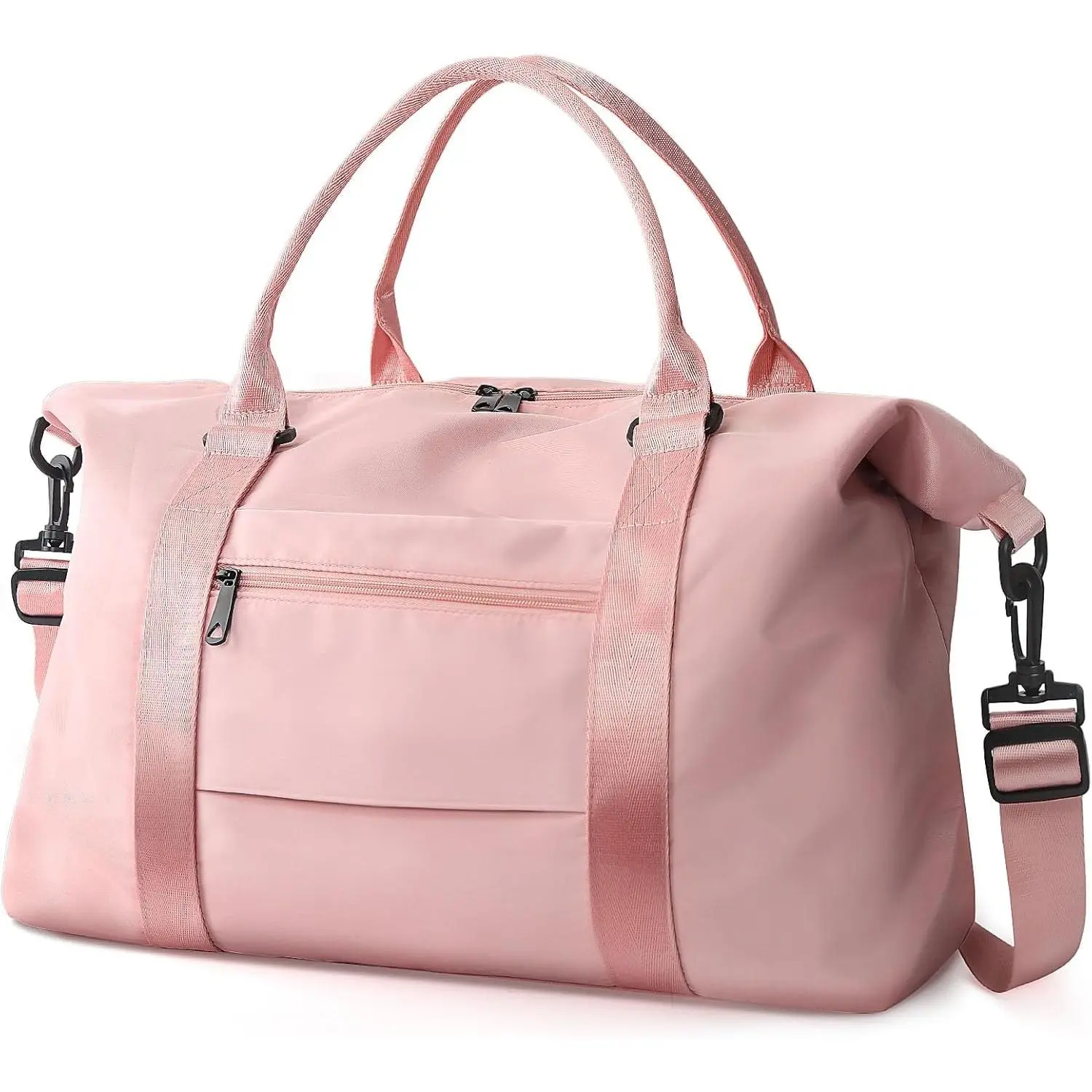 Travel Duffle Bag, Waterproof Weekender Carry On Tote Bags for Women, Sport Gym Bag for Men, Hospital Bag for Labor and Delivery, Overnight Luggage Bag with Trolley Sleeve Coral Pink