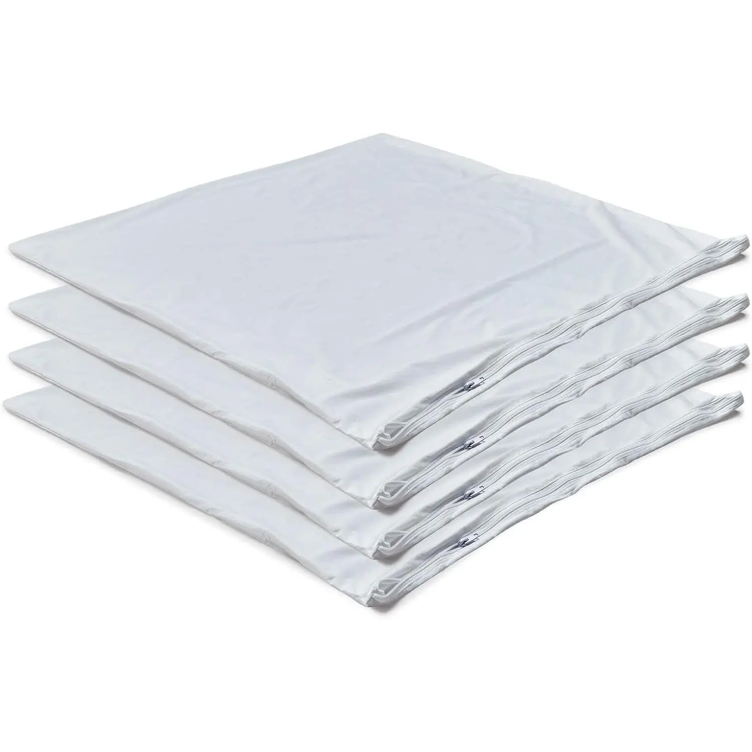 4-Pack Waterproof Polyester Edit Knit Fabric Pillow Protectors, Zippered 20x20 in Featherproof Covers for Square Throw Pillows (Indoor Furniture Sofa Use)