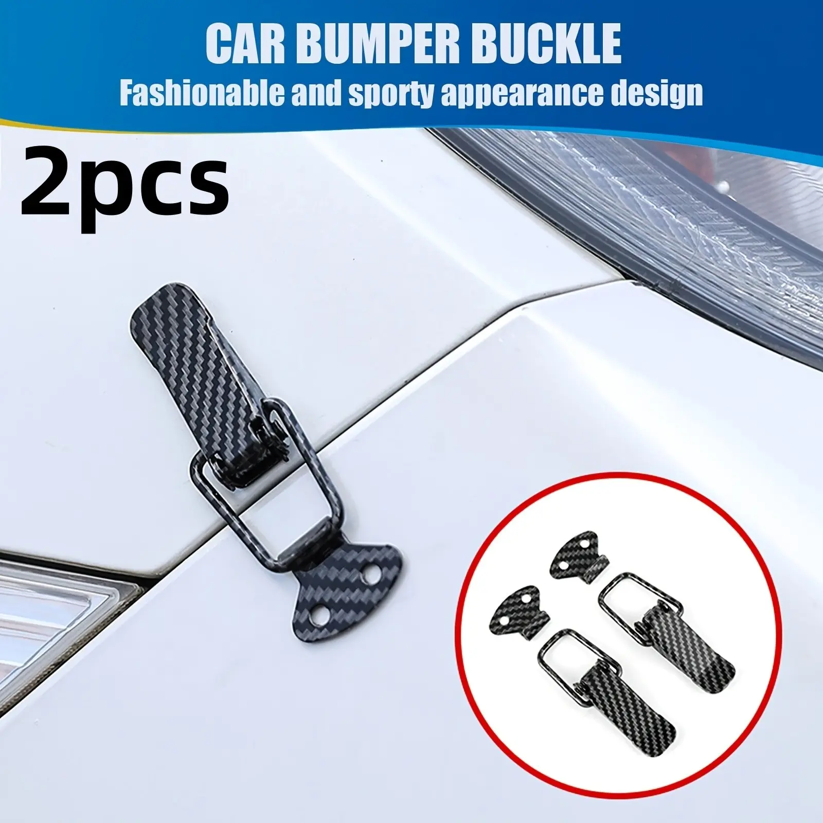 2-Piece Car Bumper Clip Set, Bumper Retainer Clips, Quick Release Bumper Fastener, Durable Vehicle Safety Hook Lock, Fits All Car Models