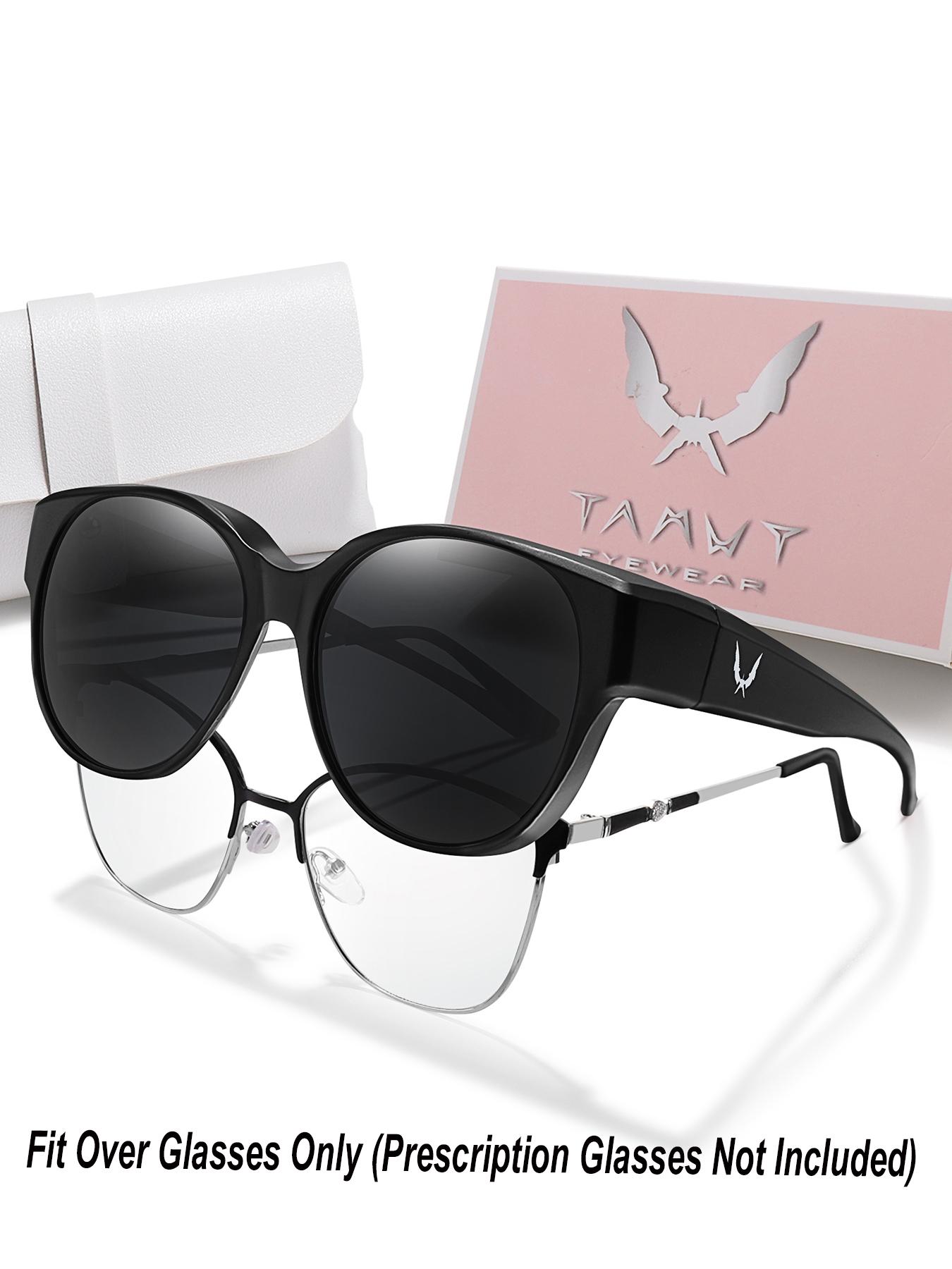 Fit Over Glasses Sunglasses, Sporty Wrap Around Sunglasses for Women & Men, Comfortable Wear Over Glasses for Everyday Style