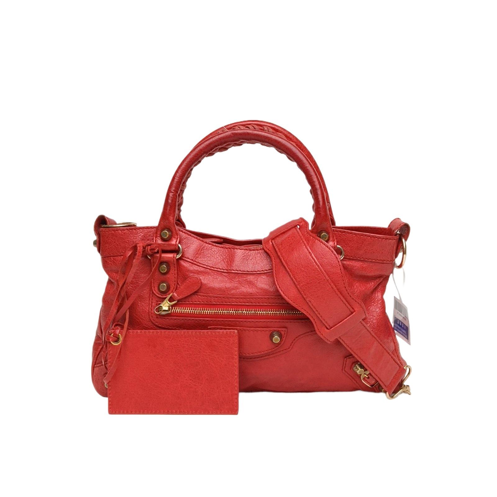 Pre-owned Balenciaga 【Diz】CLASSIC CITY Motorbike Bag, Small Size 30 Red