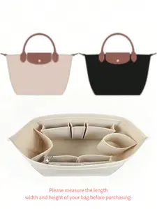 Multi-Layer Felt Inner Bag, Small Wallet Organizer for Le Pliage Handbag, Handbag Divider Organizer, Tote Bag Shaping Liner, Bag Organizer Insert, Elegant Solid Pattern, All Seasons