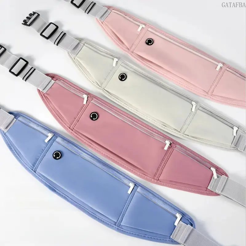 Reflective Running Waist Pack - Waterproof, Adjustable Belt with 3 Sections, Transparent Panels for Marathon Cycling, Outdoor Sports, Three Sections