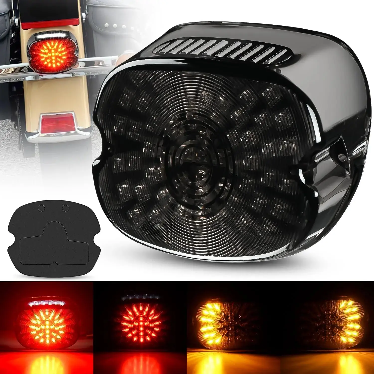 Nilight Motorcycle Brake Turn Signal Driving License Plate Rear Light For Harley Davidson Dyna Sportster 883 1200 Road King Glide Electra Heritage