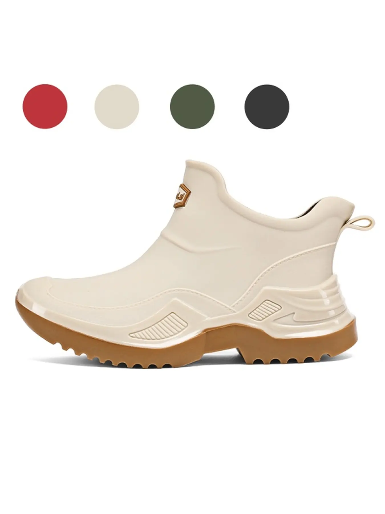 Unisex Plain Short Rain Boots, Anti-Slip Shock Absorption, Scratch-Resistant Exterior, Casual Outdoor Wear, All Seasons
