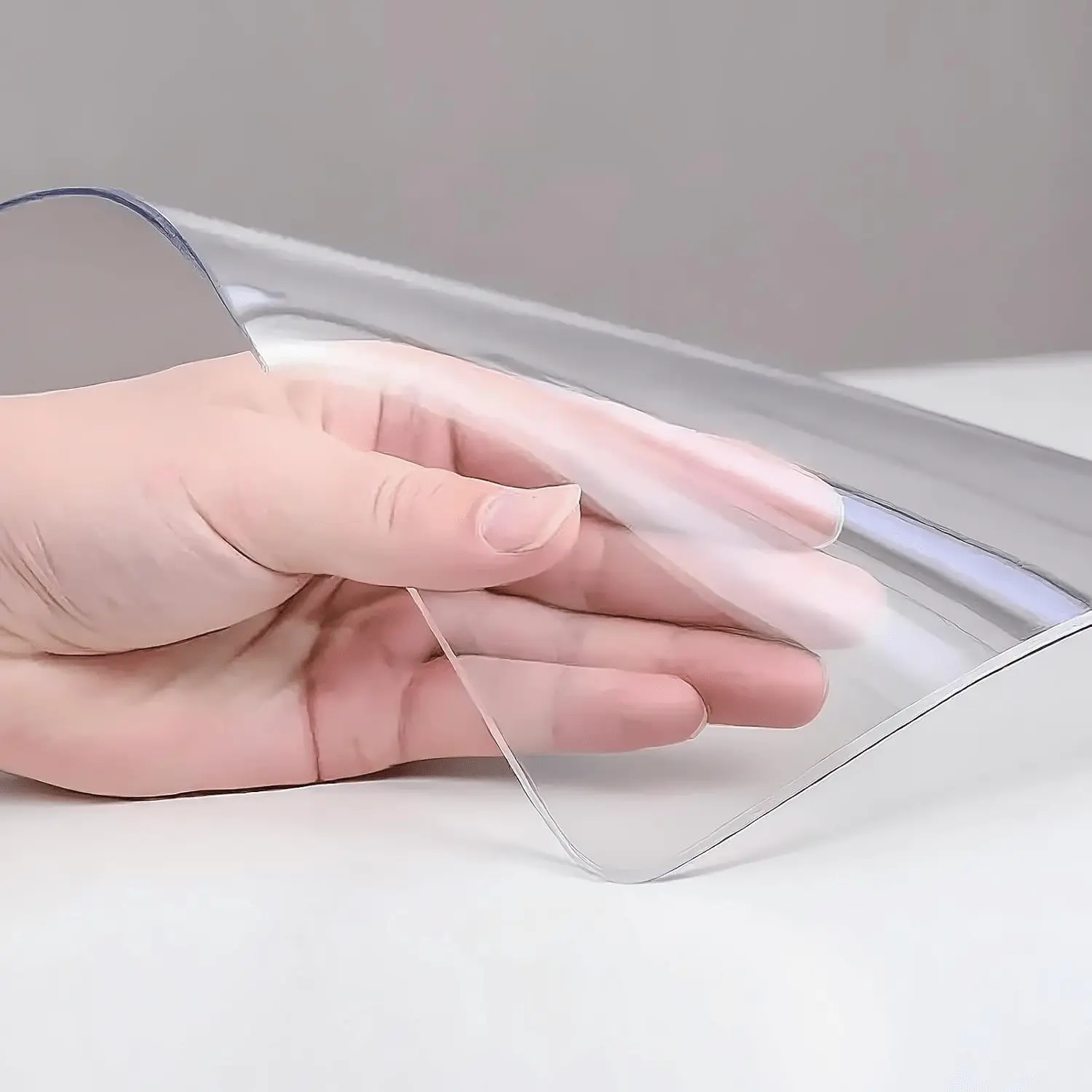 ShiJie Transparent rectangle tablecloth , 1.5mm thick, highly flexible, waterproof, oil-proof, heat-resistant, stain-resistant, tear-resistant, durable, and colorfast, suitable for dining tables, bedside tables, and kitchens