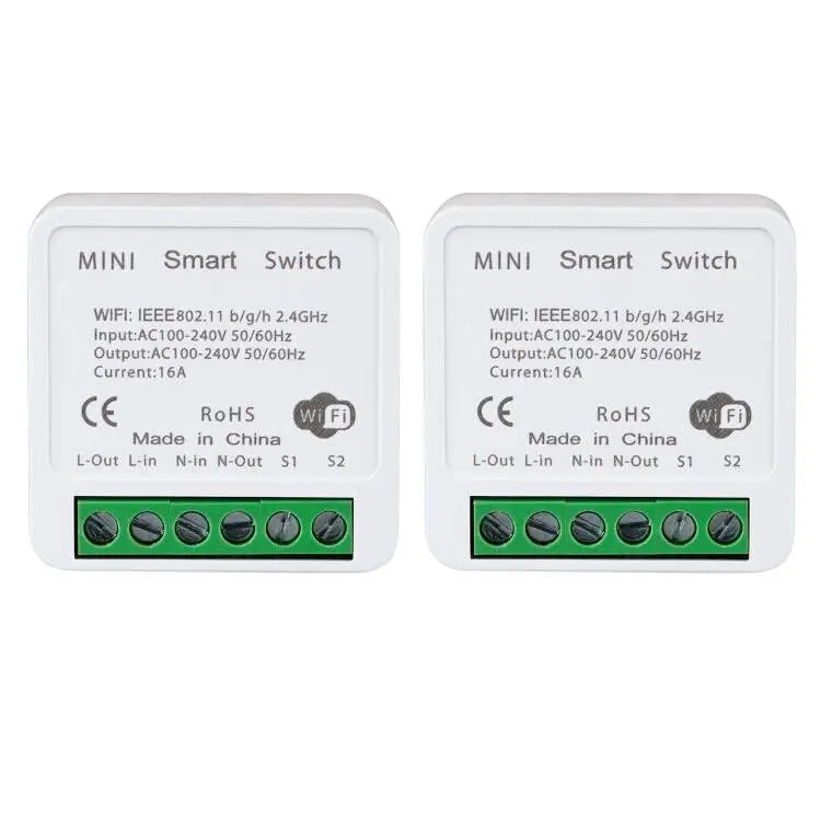 WiFi  Light  Compatible With Alexa/ , APP Remote/Voice Control, DIY Mode, Timer Function, LAN Control, No Hub Required, 2 Way 16A (2 Pack)