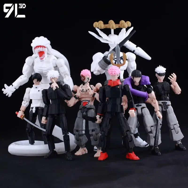 9L3D Titan 13 Already Assembled Gojo Sukuna Jujutsu Toji Action Figure Set 3D Print Dummy Lucky Full Body Mechanical Robot Toy