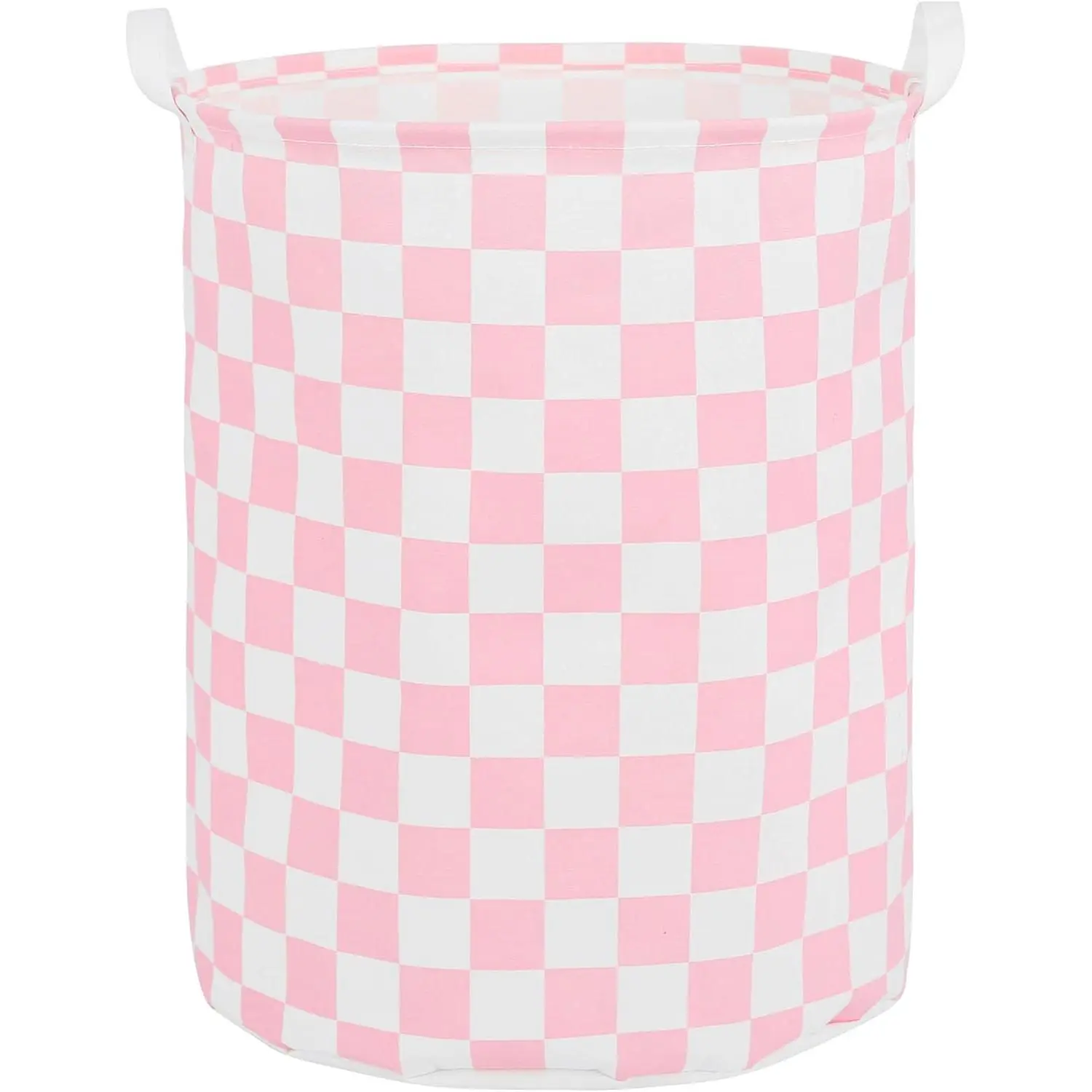 Large Foldable Laundry Basket Organizer Holder portable tall collapsible laundry hamper nusery Storage Basket Bin with Handles (Waterproof Lining, Pink Racing Flag)