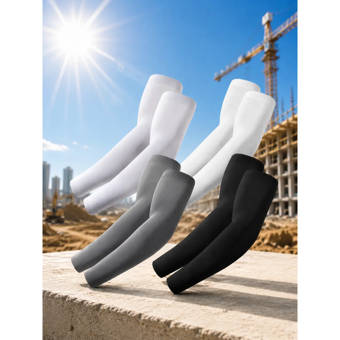 Sun Protection Arm Sleeves Cooling Compression Fit for Outdoor Sports Running Driving and Travel