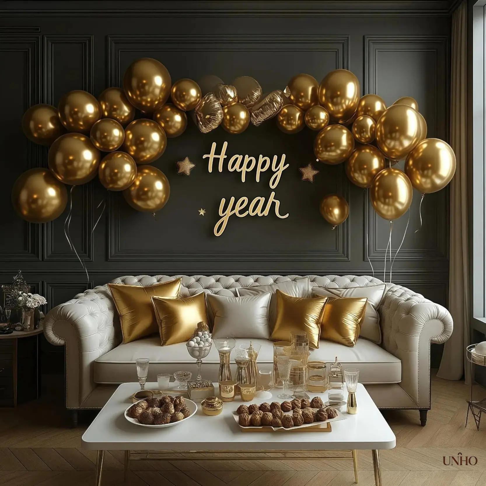 30PCS Metallic Latex Balloon Set With Gold Confetti Print, DIY Balloon Garland Decor, Clean Elegant Party Supplies For Birthday Wedding Celebration Styling